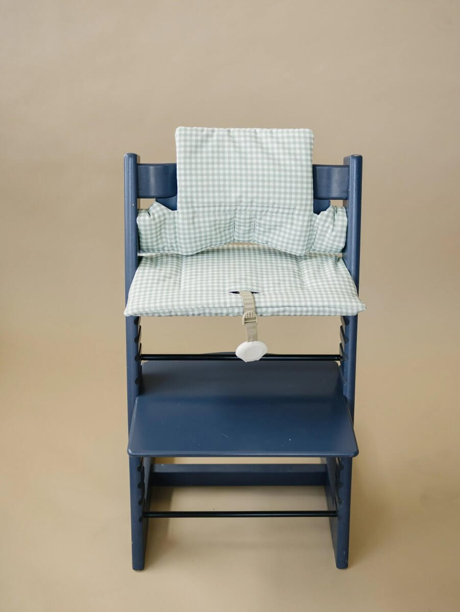 Little Joy Co. Sage Green Gingham Cushion for the Stokke Tripp Trapp Highchair - Everetts Place Boutique - 