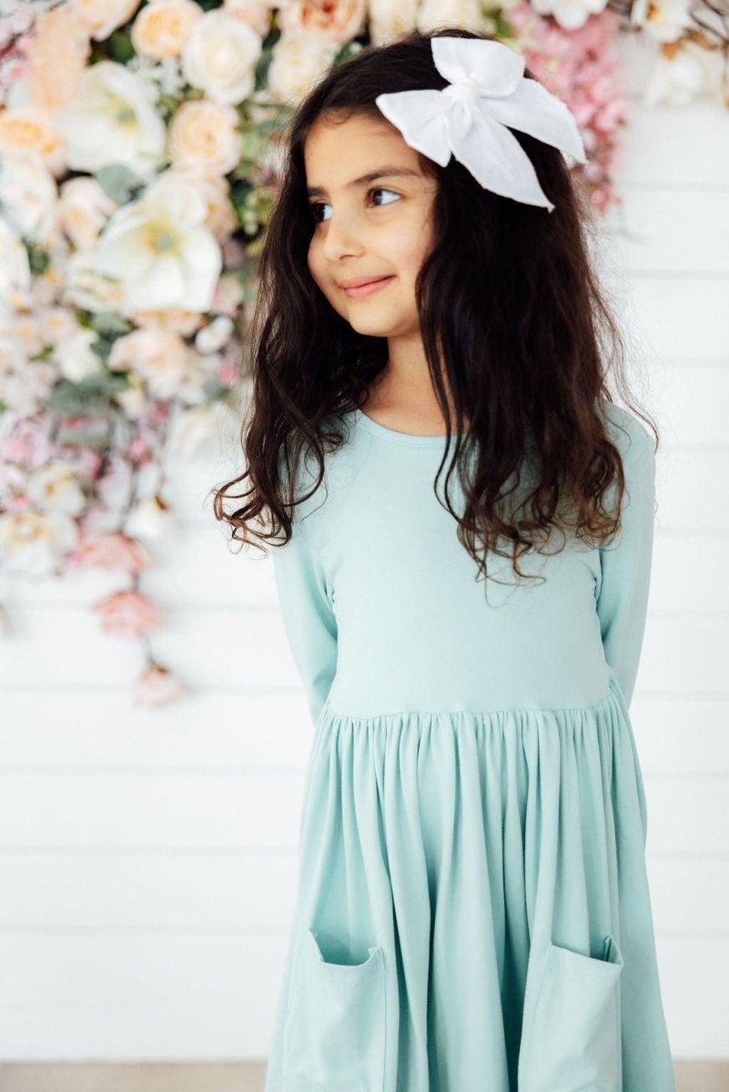 Mila & Rose ® Sage Three Quarter Sleeve Pocket Twirl Dress Mila And Rose - Everetts Place Boutique - 