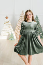 Mila & Rose ® Sage Velvet Twirl Dress for Girls by Mila and Rose Today - Apparel & Accessories > Clothing > Dresses Velvet Twirl Dress