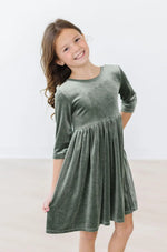 Mila & Rose ® Sage Velvet Twirl Dress for Girls by Mila and Rose Today - Apparel & Accessories > Clothing > Dresses Velvet Twirl Dress
