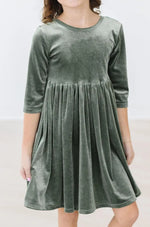 Mila & Rose ® Sage Velvet Twirl Dress for Girls by Mila and Rose Today - Apparel & Accessories > Clothing > Dresses Velvet Twirl Dress