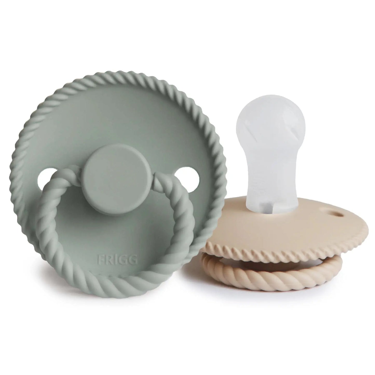 Frigg Rope Silicone Pacifier 2 Pack with SilkySoft Nipple and Click Lock System Mushie