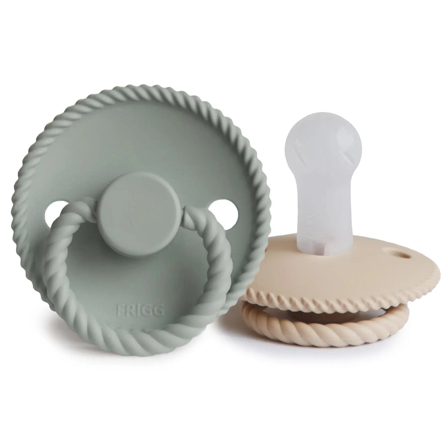 Frigg Rope Silicone Pacifier 2 Pack with SilkySoft Nipple and Click Lock System Mushie