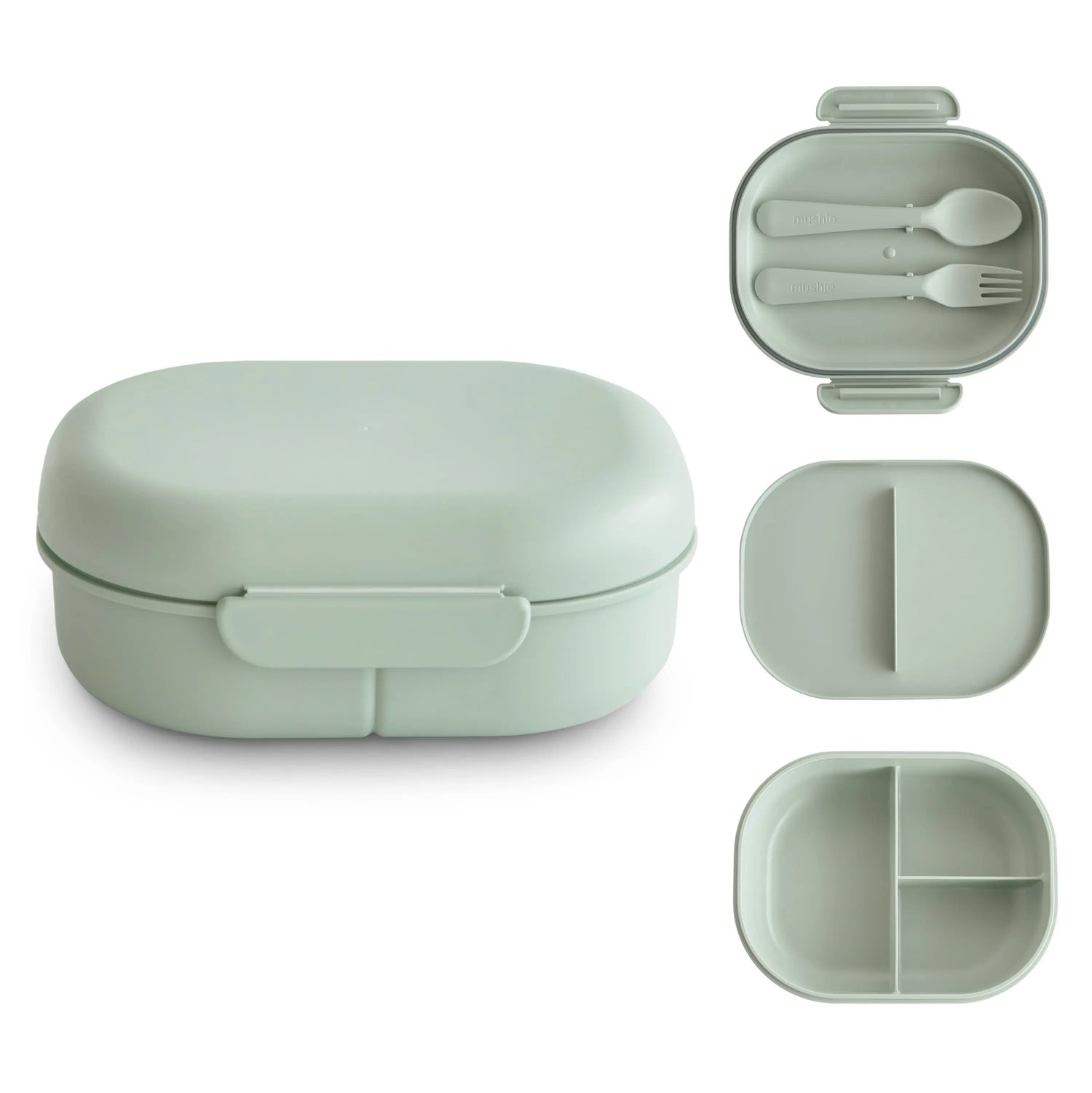 Mushie BPA Free Plastic Lunchbox with Built In Compartments and Locking Utensils - Home & Garden > Kitchen & Dining > Food & Beverage Carriers > Lunch Boxes & Totes Lunchbox
