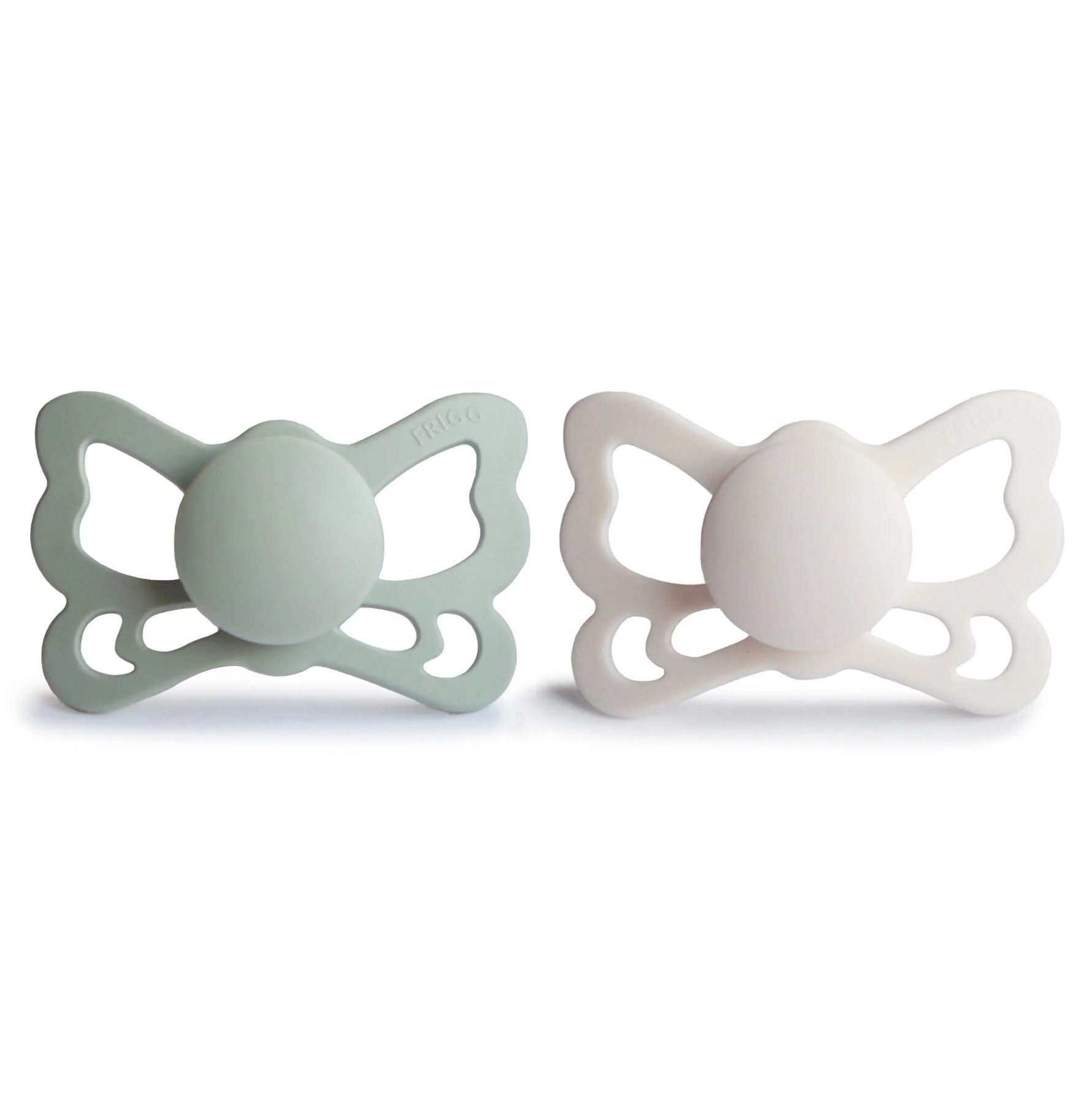 Mushie Frigg Butterfly Anatomical Silicone Pacifier 2 Pack 6 to 18 Months - Baby & Toddler > Baby Health > Pacifiers & Teethers SILICONE FRIGG PACIFIERS
