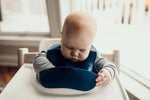 Three Little Tots Sailor Blue Silicone Bib with Crumb Catcher - 