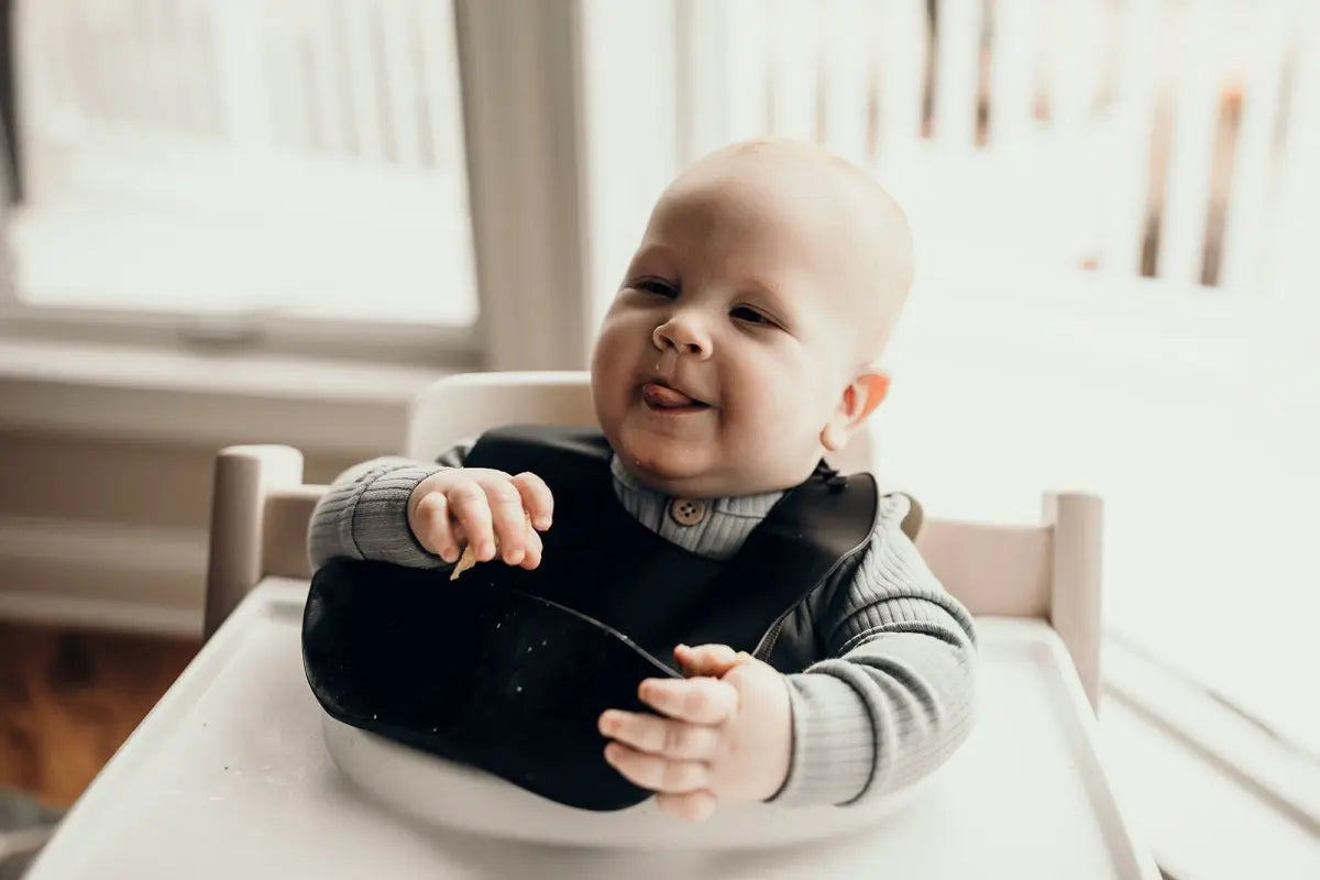 Three Little Tots Sailor Blue Silicone Bib with Crumb Catcher - 