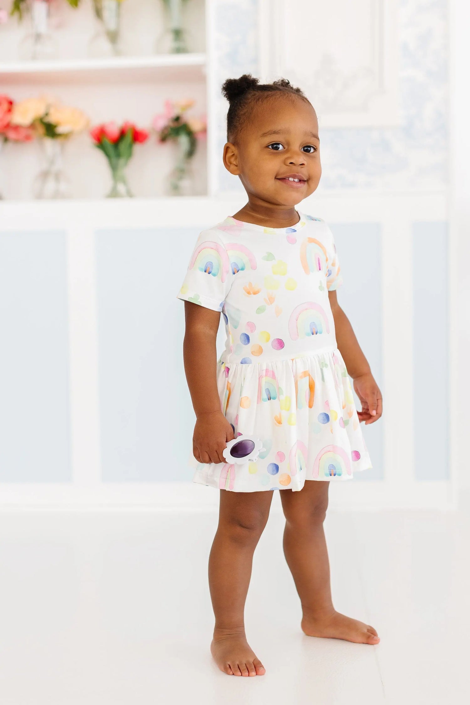 Sale Watercolor Rainbows Twirl Bodysuit For Baby Girls Mila & Rose ® Everetts Place: Online Boutique
