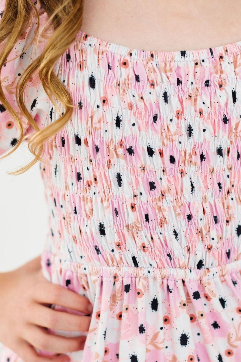 Mila & Rose ® Sale Whimsical Wildflowers Smocked Ruffle Dress For Girls - Everetts Place Boutique - 