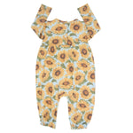 Sweet Bamboo Sammy Sunflower Flutter Sleeve Romper for Baby Girls - Everetts Place Boutique - 