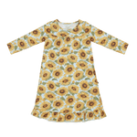 Sweet Bamboo Sammy's Sunflower Boho Dress for Girls Tea Length Pockets - Everetts Place Boutique - 