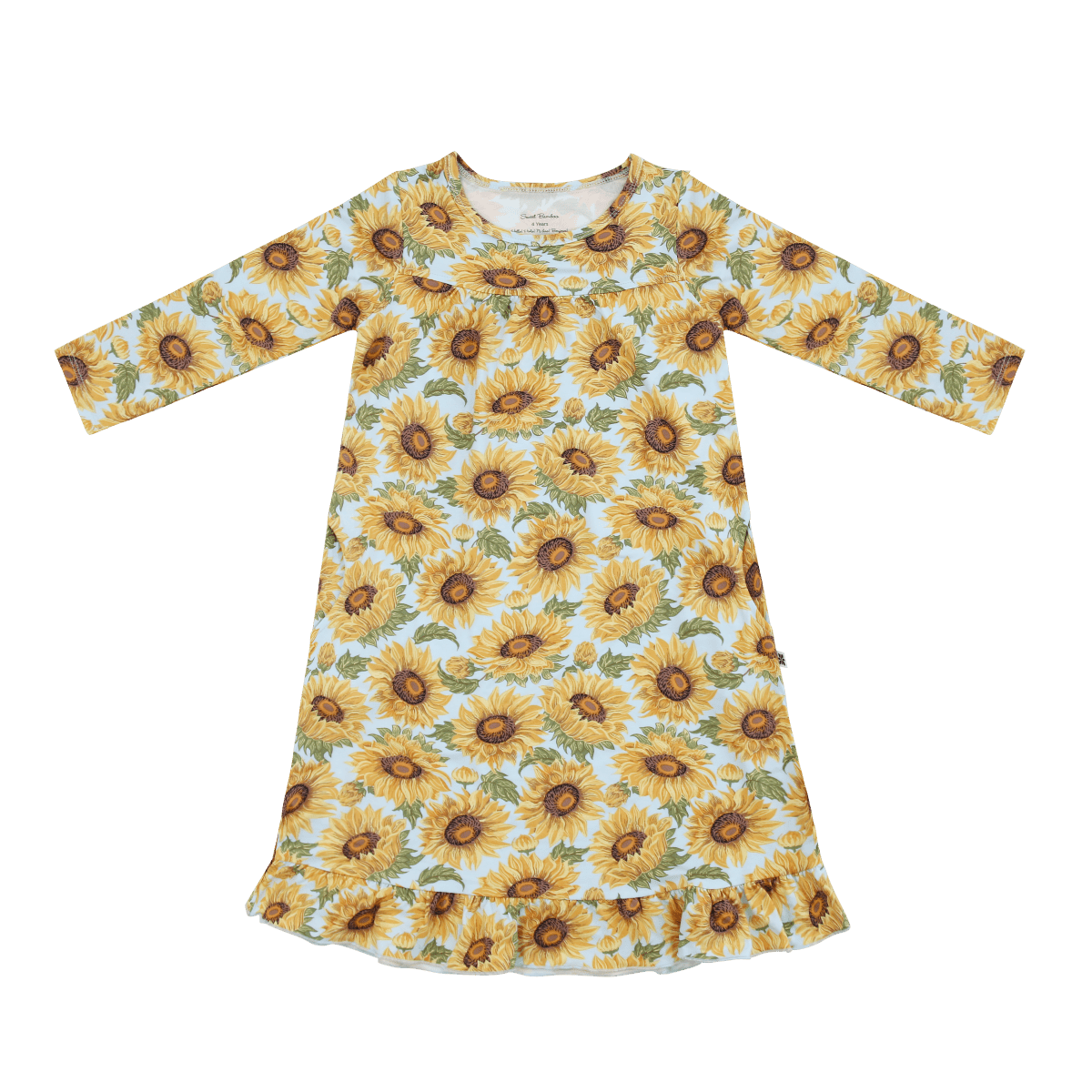Sweet Bamboo Sammy's Sunflower Boho Dress for Girls Tea Length Pockets - Everetts Place Boutique - 
