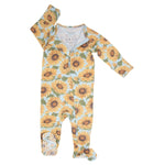 Sweet Bamboo Sammys Sunflower Footie Two Way Zipper Silky Fabric - Everetts Place Boutique - 