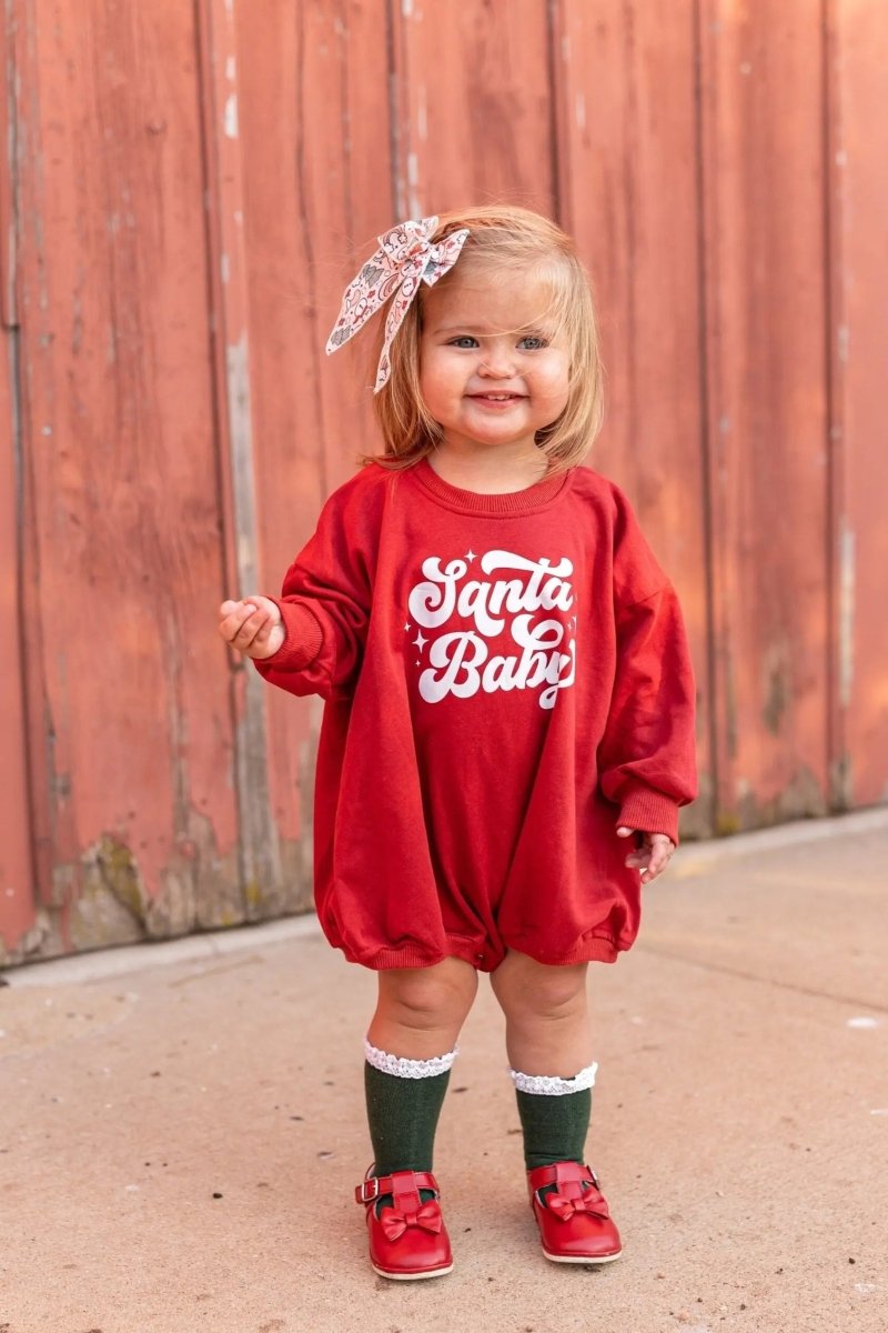 Little Joy Co. Santa Baby Sweatshirt Romper - Everetts Place Boutique - 