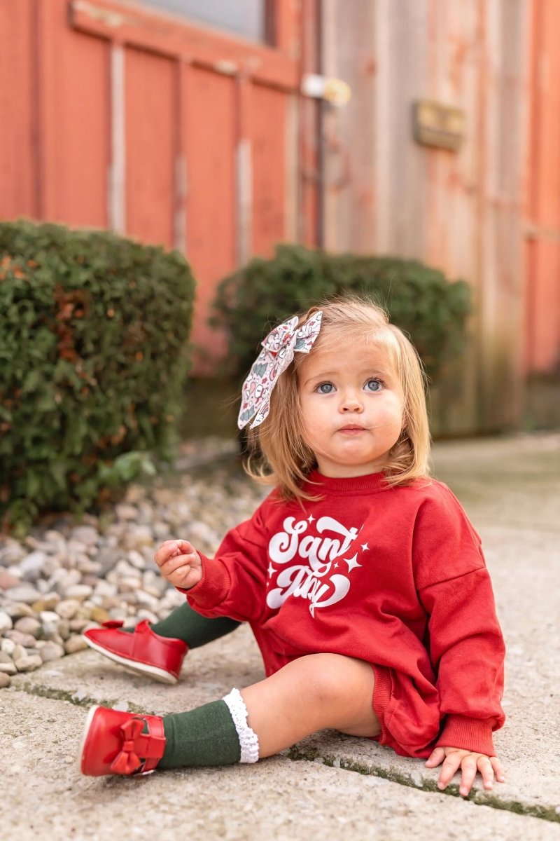 Little Joy Co. Santa Baby Sweatshirt Romper - Everetts Place Boutique - 