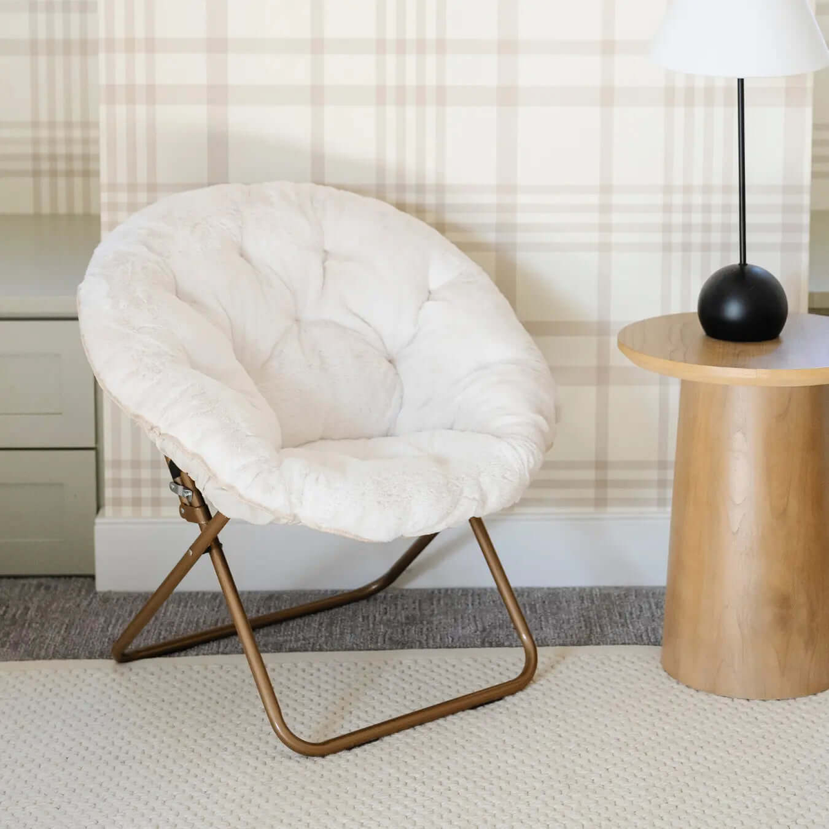 Saranoni Saranoni Faux Fur Saucer Chair With Removable Cover - Everetts Place Boutique - 