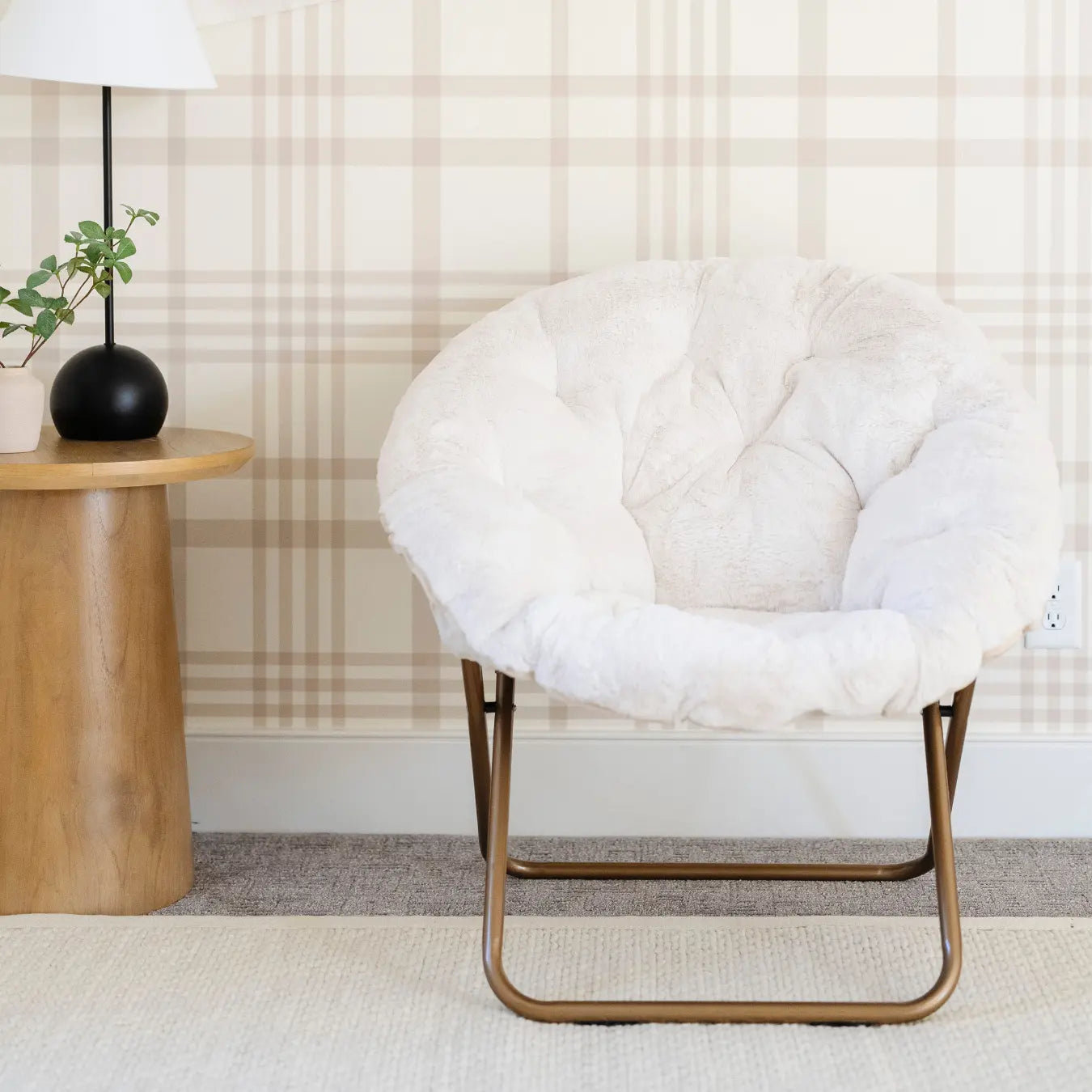 Saranoni Faux Fur Saucer Chair With Removable Cover Saranoni Everetts Place Boutique