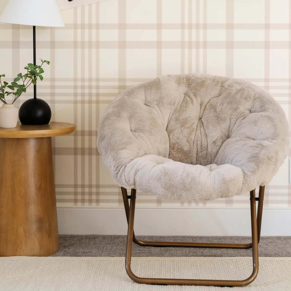 Saranoni Saranoni Faux Fur Saucer Chair With Removable Cover - Everetts Place Boutique - 