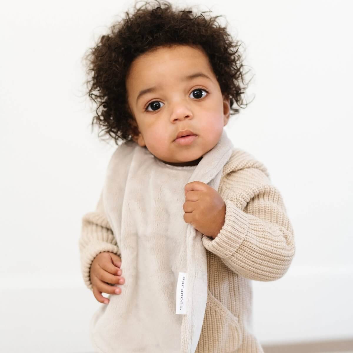 Saranoni Saranoni Minky Bibs 3 Pack Baby Bib Set Soft Absorbent - Everetts Place Boutique - 