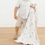 Saranoni Minky Stretch Receiving Blanket Swaddle For Babies Saranoni Everetts Place Boutique