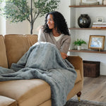 Saranoni Patterned Faux Fur XL Luxurious Throw Blankets Saranoni Everetts Place Boutique