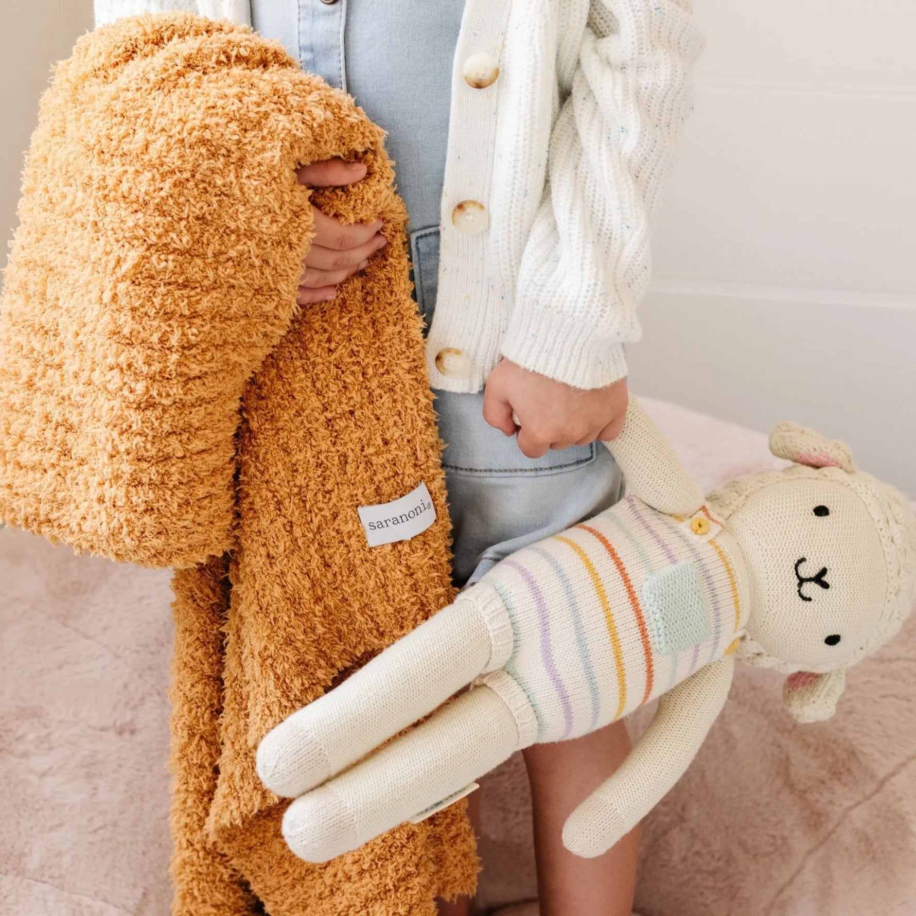 Saranoni Ribbed Bamboni Toddler Blanket Soft Cuddly Warm Saranoni Everetts Place Boutique