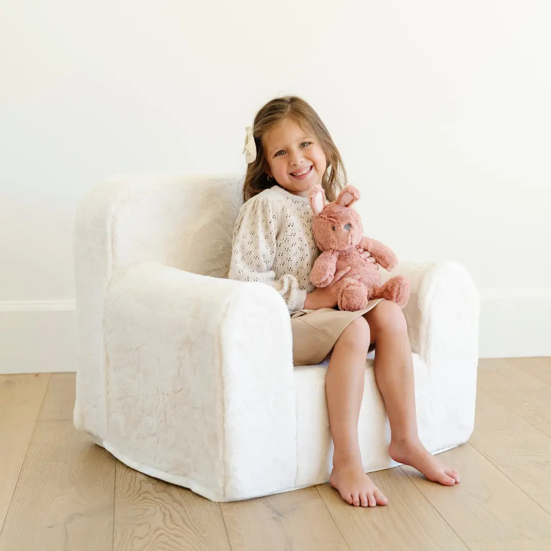 Saranoni Snuggle Up Chair Faux Fur Upholstered Kids Chair Saranoni Everetts Place Boutique 169.00
