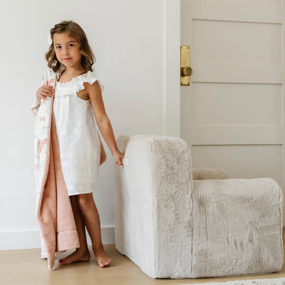 Saranoni Snuggle Up Chair Faux Fur Upholstered Kids Chair Saranoni Everetts Place Boutique