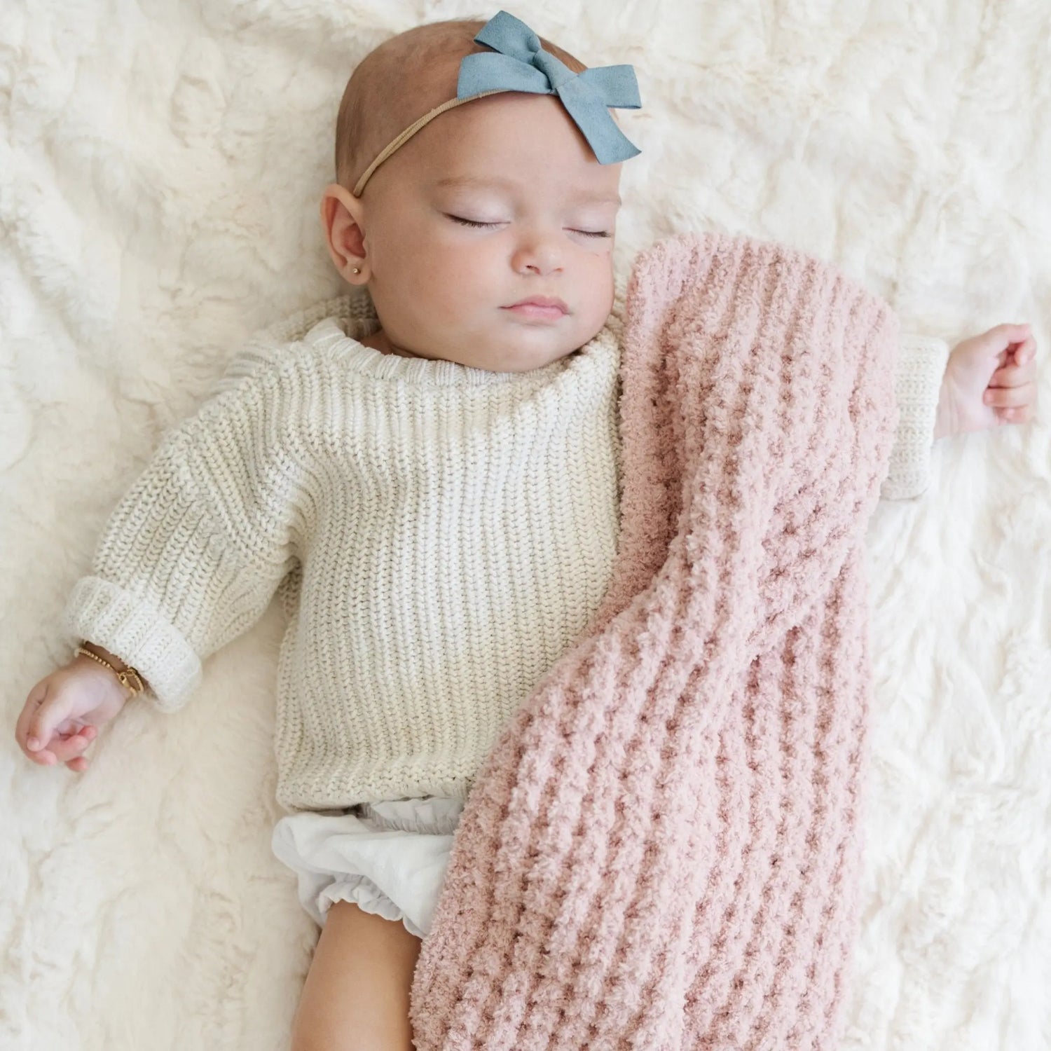 Saranoni Waffle Knit Mini Baby Blanket Cozy Plush Soft Saranoni Everetts Place Boutique 25.00