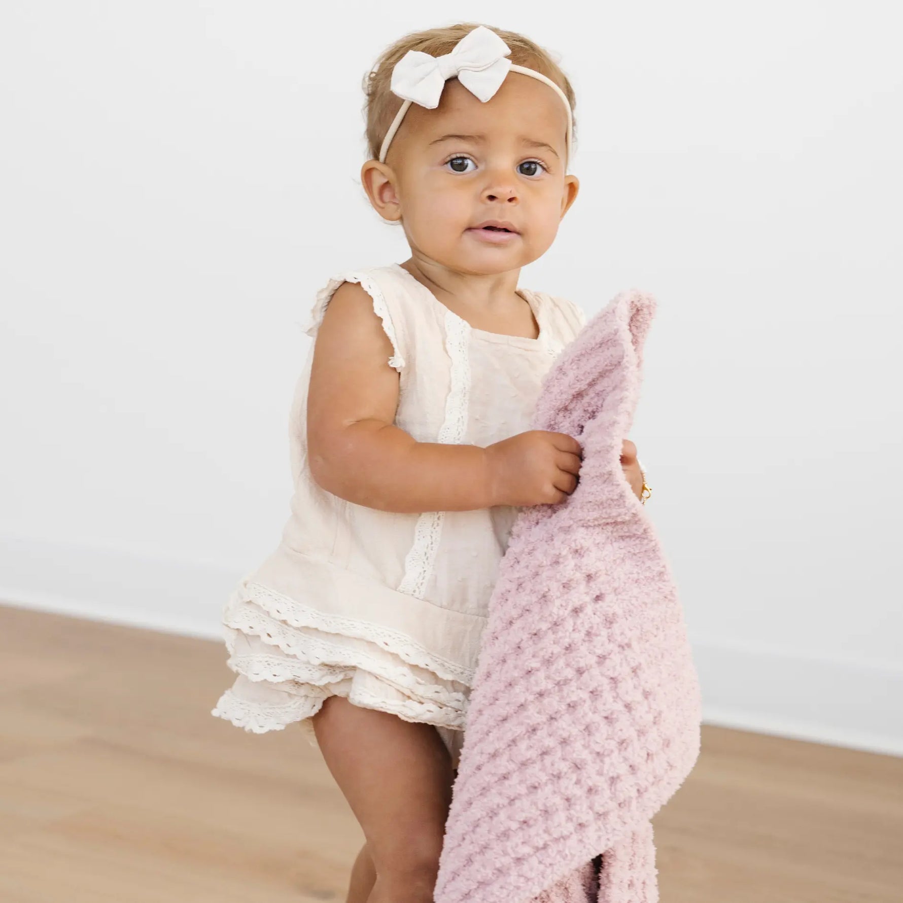 Saranoni Waffle Knit Mini Baby Blanket Cozy Plush Soft Saranoni Everetts Place Boutique