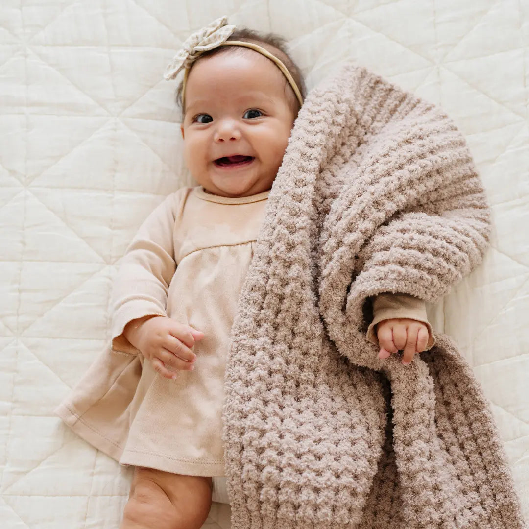 Saranoni Waffle Knit Mini Baby Blanket Cozy Plush Soft Saranoni Everetts Place Boutique