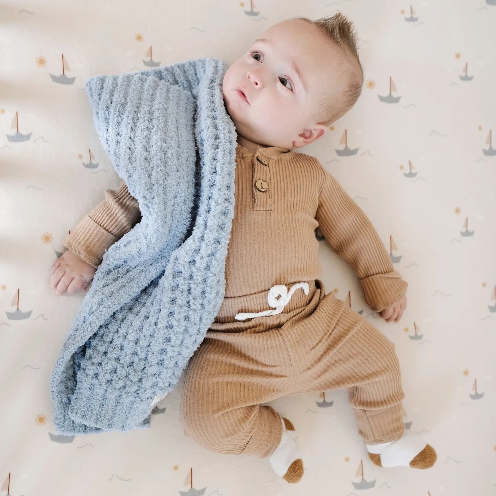 Saranoni Waffle Knit Mini Baby Blanket Cozy Plush Soft Saranoni Everetts Place Boutique 25.00