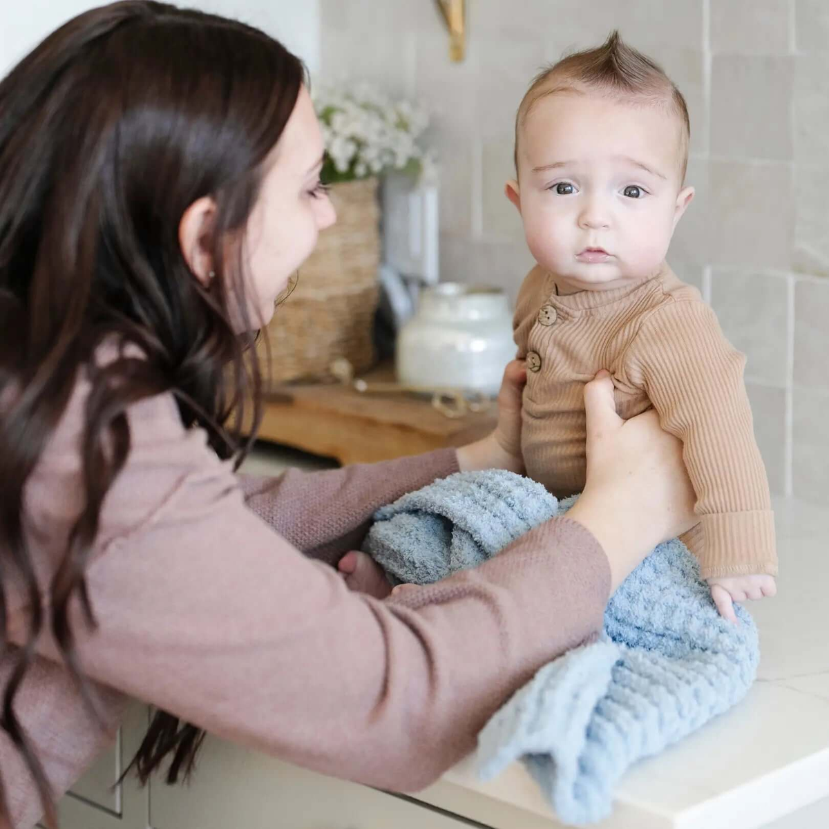 Saranoni Waffle Knit Mini Baby Blanket Cozy Plush Soft - Everetts Place Boutique - 