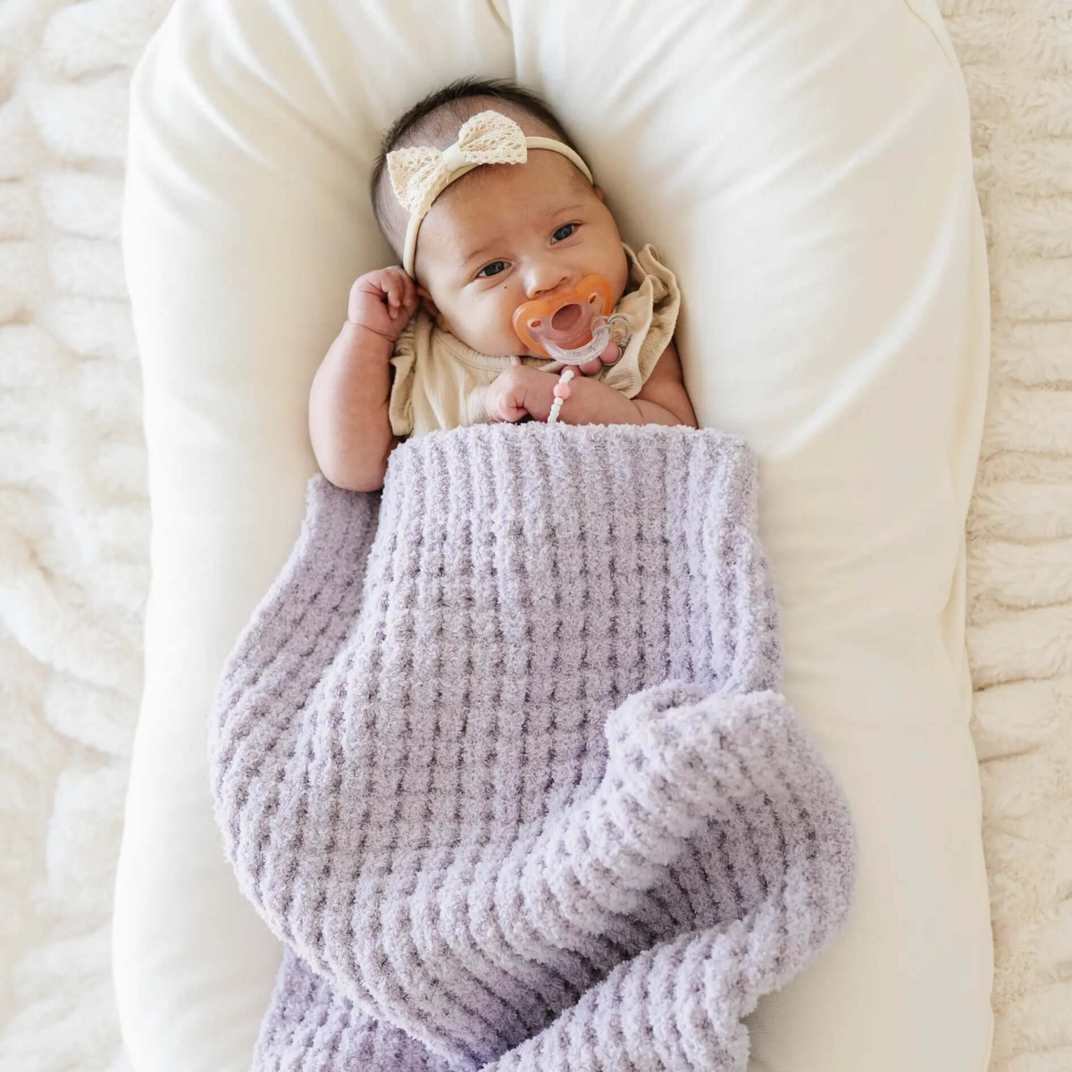 Saranoni Saranoni Waffle Knit Mini Baby Blanket Cozy Plush Soft - Everetts Place Boutique - 
