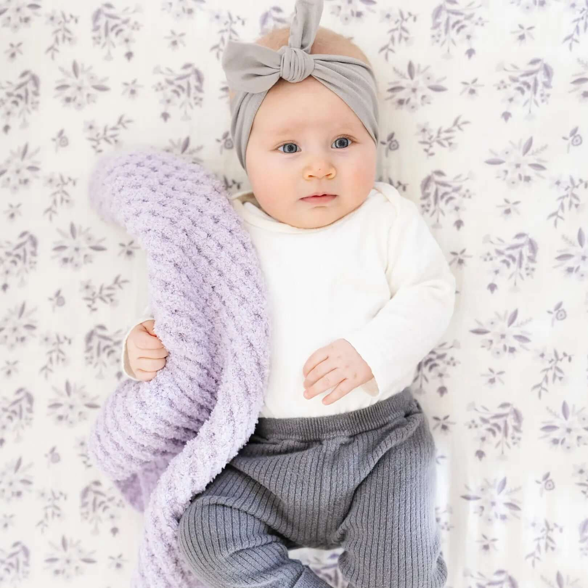 Saranoni Saranoni Waffle Knit Mini Baby Blanket Cozy Plush Soft - Everetts Place Boutique - 