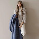 Saranoni Waffle Knit XL Throw Blanket Breathable Luxury Saranoni Everetts Place Boutique 169.00