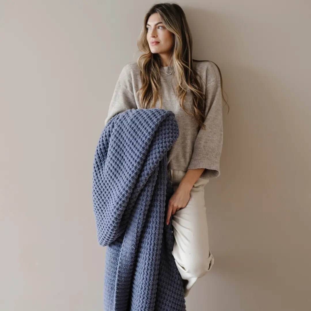 Saranoni Saranoni Waffle Knit XL Throw Blanket Breathable Luxury - Everetts Place Boutique - 