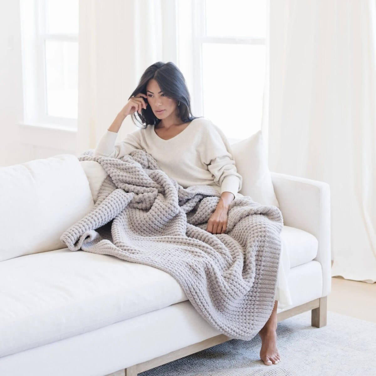 Saranoni Saranoni Waffle Knit XL Throw Blanket Breathable Luxury - Everetts Place Boutique - 