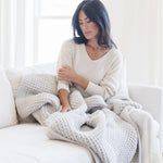 Saranoni Waffle Knit XL Throw Blanket Breathable Luxury Saranoni Everetts Place Boutique 169.00