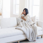 Saranoni Waffle Knit XL Throw Blanket Breathable Luxury Saranoni Everetts Place Boutique