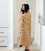 Saranoni Waffle Knit XL Throw Blanket Breathable Luxury Saranoni Everetts Place Boutique 169.00
