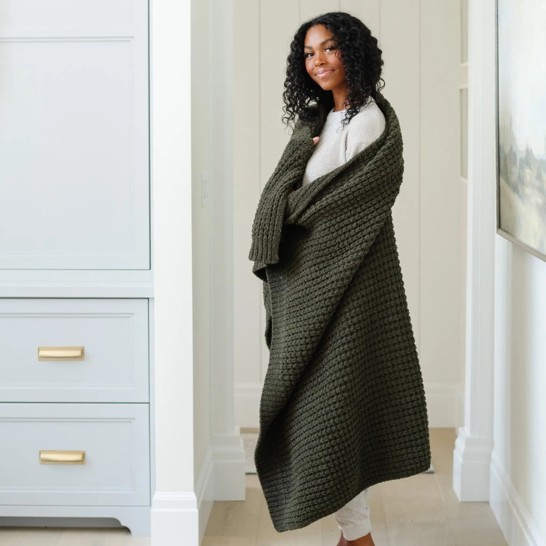 Saranoni Waffle Knit XL Throw Blanket Breathable Luxury Saranoni Everetts Place Boutique
