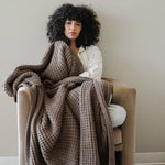Saranoni Waffle Knit XL Throw Blanket Breathable Luxury Saranoni Everetts Place Boutique 169.00