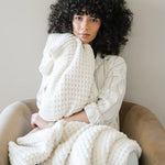 Saranoni Waffle Knit XL Throw Blanket Breathable Luxury Saranoni Everetts Place Boutique 169.00