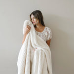 Saranoni Waffle Knit XL Throw Blanket Breathable Luxury Saranoni Everetts Place Boutique