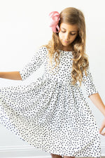 Mila & Rose ® Scattered Dot Three Quarter Sleeve Pocket Twirl Dress - Everetts Place Boutique - 
