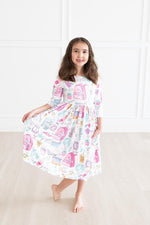 Mila & Rose ® School Is Cool Three Quarter Sleeve Twirl Dress With Pocket - Everetts Place Boutique - 