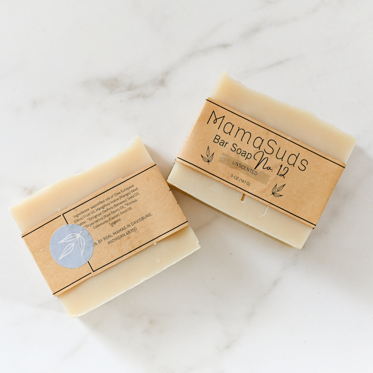 Unscented No. 12 Bar Soap with organic ingredients, luxurious and environmentally friendly.