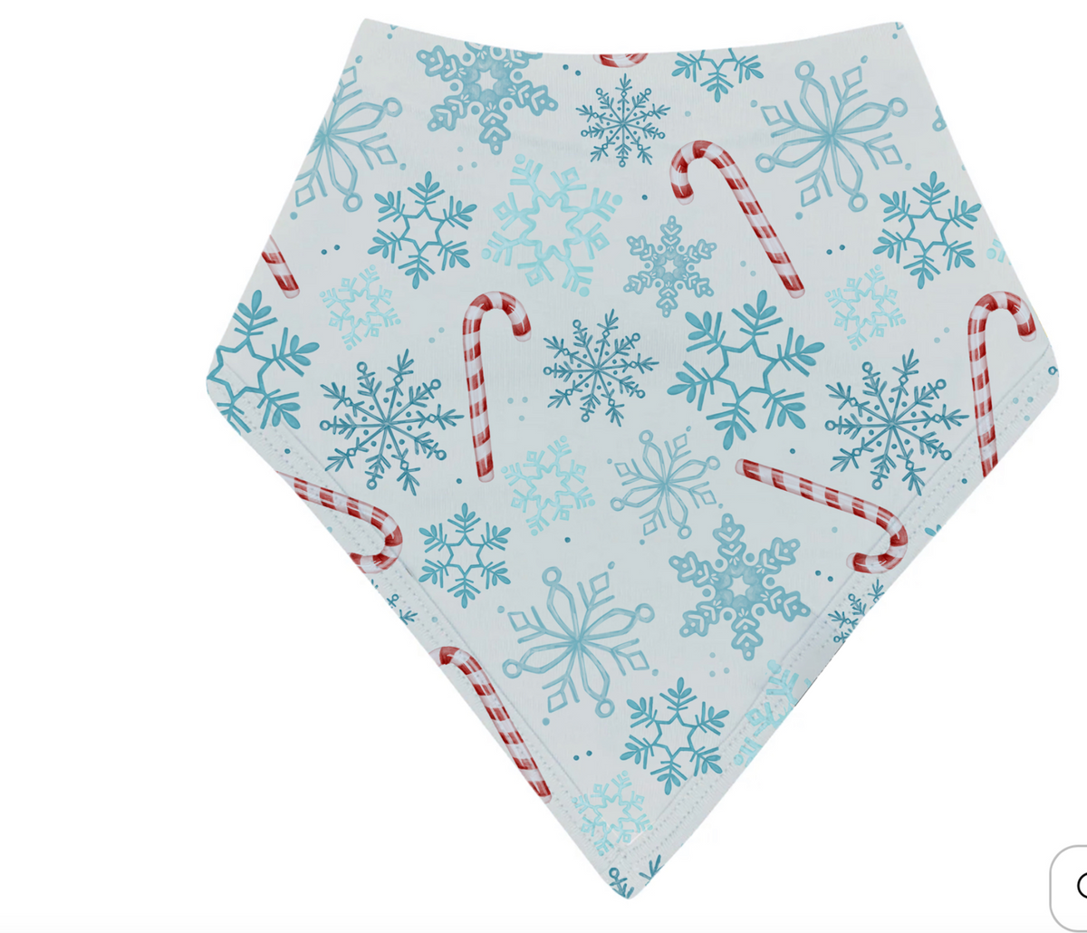 My First Candy Cane: Bamboo Bib in Blue & Peach