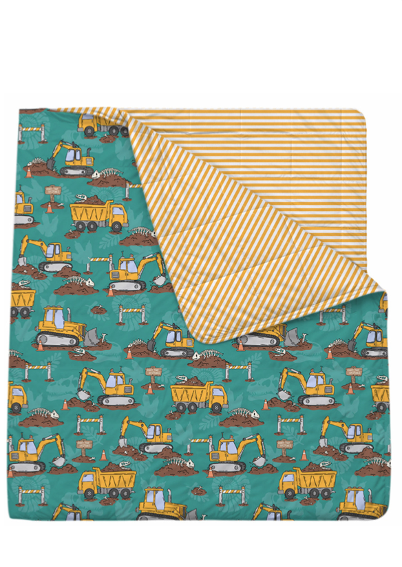 My First Fossil Adventure Reversible Bamboo Toddler Blanket by Rayn’s Tiny Stitches